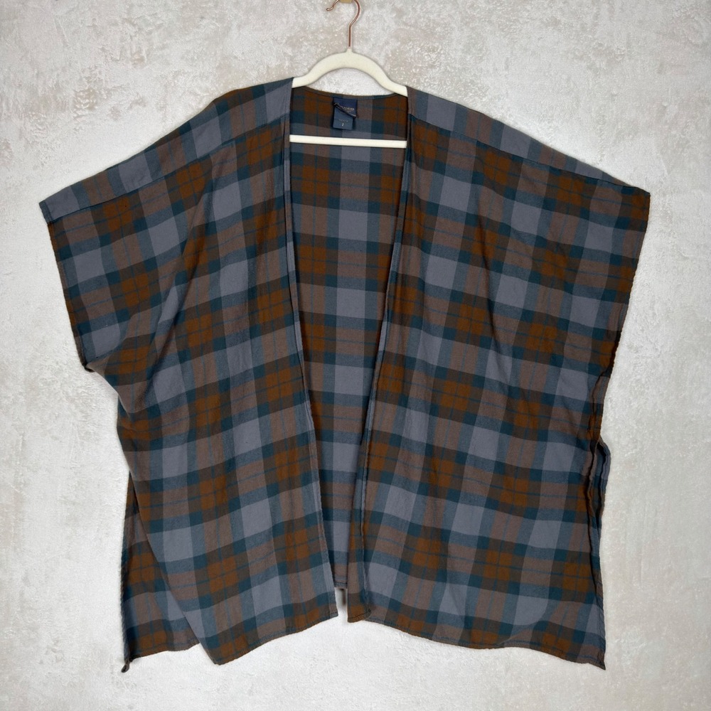Torrid Outlander The Series Plaid Flannel Kimono Wrap Grey Brown Size 2 Fraser